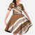 Kingdom Of Tonga Emancipation Day Family Matching Off The Shoulder Long Sleeve Dress and Hawaiian Shirt Tongan Ngatu With Kumete Brown