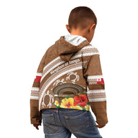 Kingdom Of Tonga Emancipation Day Kid Hoodie Tongan Ngatu With Kumete Brown