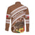 Kingdom Of Tonga Emancipation Day Long Sleeve Button Shirt Tongan Ngatu With Kumete Brown