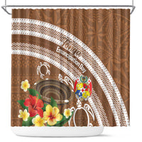 Kingdom Of Tonga Emancipation Day Shower Curtain Tongan Ngatu With Kumete Brown LT14 Brown - Polynesian Pride