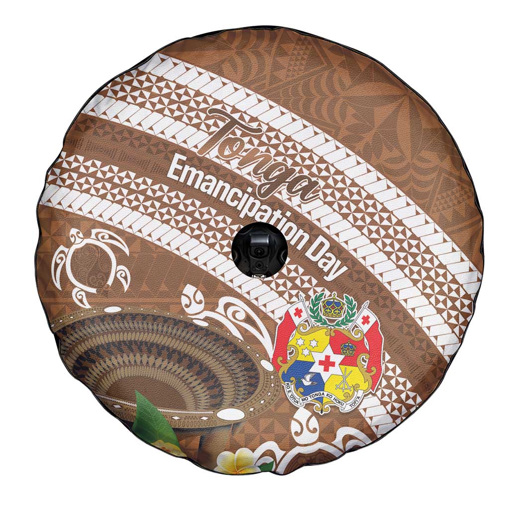 Kingdom Of Tonga Emancipation Day Spare Tire Cover Tongan Ngatu With Kumete Brown