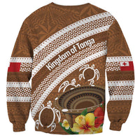 Kingdom Of Tonga Emancipation Day Sweatshirt Tongan Ngatu With Kumete Brown