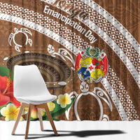 Kingdom Of Tonga Emancipation Day Window Curtain Tongan Ngatu With Kumete Brown