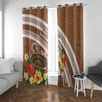 Kingdom Of Tonga Emancipation Day Window Curtain Tongan Ngatu With Kumete Brown