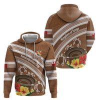 Kingdom Of Tonga Emancipation Day Zip Hoodie Tongan Ngatu With Kumete Brown LT14 - Polynesian Pride
