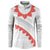 Tonga White Sunday Button Sweatshirt Heilala Flowers Tongan Ngatu Pattern