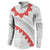 Tonga White Sunday Button Sweatshirt Heilala Flowers Tongan Ngatu Pattern