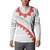 Tonga White Sunday Button Sweatshirt Heilala Flowers Tongan Ngatu Pattern