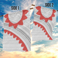 Tonga White Sunday Garden Flag Heilala Flowers Tongan Ngatu Pattern