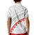 Tonga White Sunday Kid Polo Shirt Heilala Flowers Tongan Ngatu Pattern