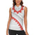 Tonga White Sunday Women Sleeveless Polo Shirt Heilala Flowers Tongan Ngatu Pattern
