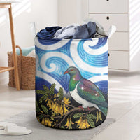Kekeru New Zealand Matariki Laundry Basket Kukupa Kowhai Maori New Year Blue Version LT14 Blue - Polynesian Pride