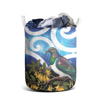 Kekeru New Zealand Matariki Laundry Basket Kukupa Kowhai Maori New Year Blue Version LT14 - Polynesian Pride