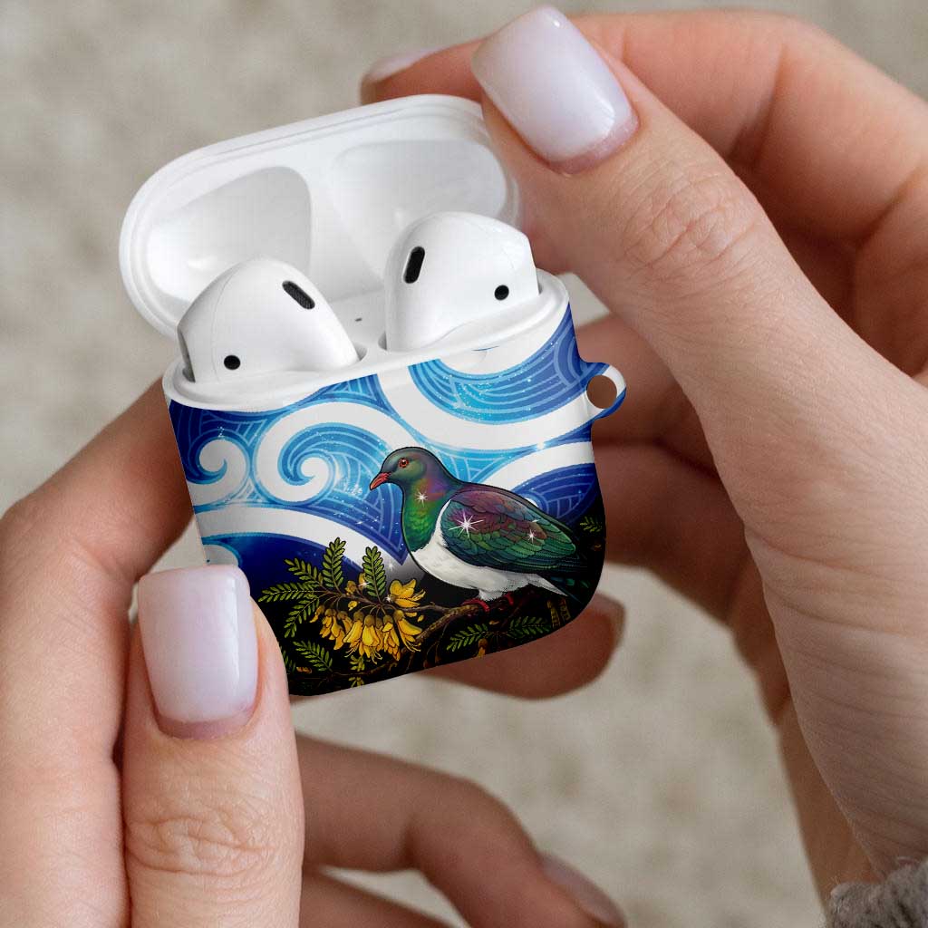 Kekeru New Zealand Matariki AirPods Case Kukupa Kowhai Maori New Year Blue Version LT14 - Polynesian Pride