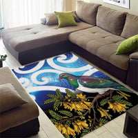 Kekeru New Zealand Matariki Area Rug Kukupa Kowhai Maori New Year Blue Version LT14 - Polynesian Pride