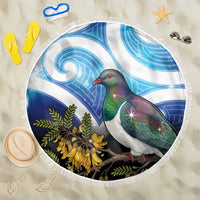 Kekeru New Zealand Matariki Beach Blanket Kukupa Kowhai Maori New Year Blue Version LT14 One Size 150cm Blue - Polynesian Pride