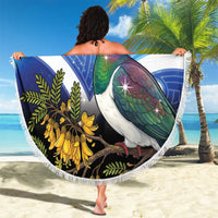 Kekeru New Zealand Matariki Beach Blanket Kukupa Kowhai Maori New Year Blue Version LT14 - Polynesian Pride