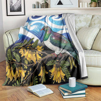 Kekeru New Zealand Matariki Blanket Kukupa Kowhai Maori New Year Blue Version LT14 Blue - Polynesian Pride