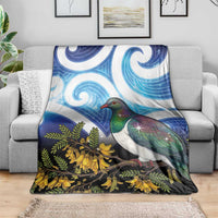 Kekeru New Zealand Matariki Blanket Kukupa Kowhai Maori New Year Blue Version LT14 - Polynesian Pride