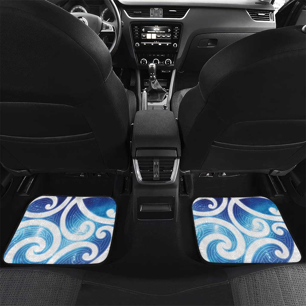 Kekeru New Zealand Matariki Car Mats Kukupa Kowhai Maori New Year Blue Version LT14 Set 2pcs - Back Blue - Polynesian Pride