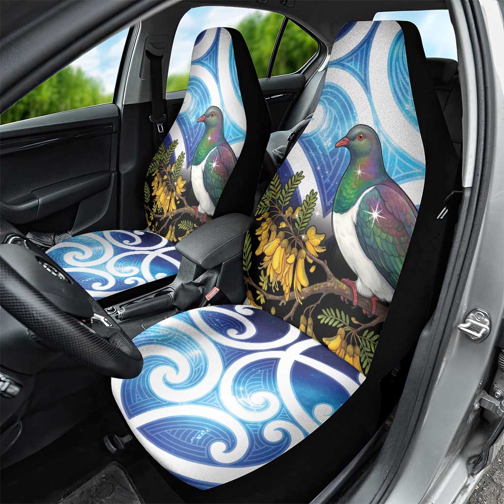 Kekeru New Zealand Matariki Car Seat Cover Kukupa Kowhai Maori New Year Blue Version LT14 - Polynesian Pride