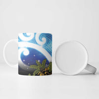 Kekeru New Zealand Matariki Ceramic Mug Kukupa Kowhai Maori New Year Blue Version LT14 - Polynesian Pride