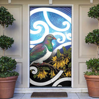 Kekeru New Zealand Matariki Door Cover Kukupa Kowhai Maori New Year Blue Version LT14 Blue - Polynesian Pride