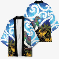 Kekeru New Zealand Matariki Kimono Kukupa Kowhai Maori New Year Blue Version LT14 - Polynesian Pride