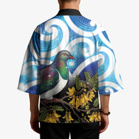 Kekeru New Zealand Matariki Kimono Kukupa Kowhai Maori New Year Blue Version LT14 - Polynesian Pride