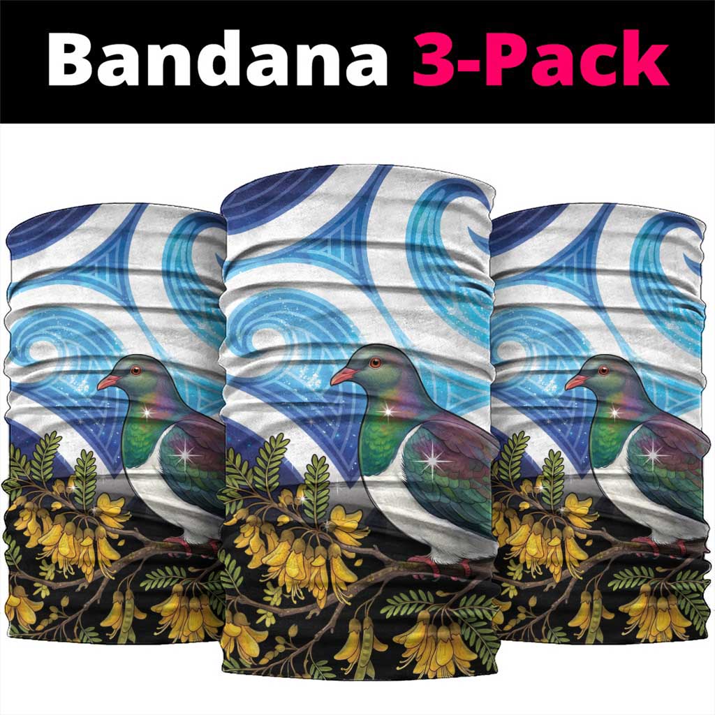 Kekeru New Zealand Matariki Neck Gaiter Kukupa Kowhai Maori New Year Blue Version LT14 package One Size: 25*50cm Blue - Polynesian Pride