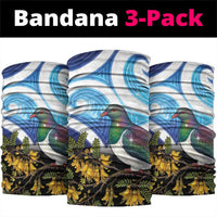 Kekeru New Zealand Matariki Neck Gaiter Kukupa Kowhai Maori New Year Blue Version LT14 package One Size: 25*50cm Blue - Polynesian Pride