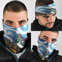 Kekeru New Zealand Matariki Neck Gaiter Kukupa Kowhai Maori New Year Blue Version LT14 - Polynesian Pride