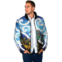 Kekeru New Zealand Matariki Padded Jacket Kukupa Kowhai Maori New Year Blue Version LT14 - Polynesian Pride
