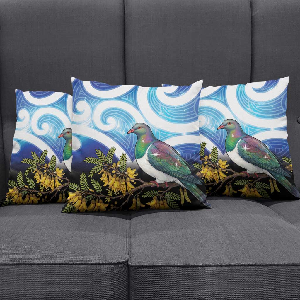 Kekeru New Zealand Matariki Pillow Cover Kukupa Kowhai Maori New Year Blue Version LT14 - Polynesian Pride