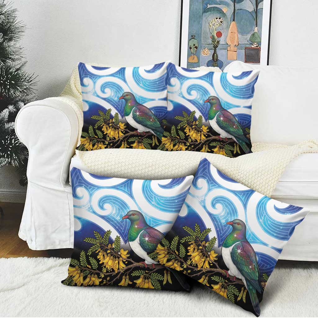 Kekeru New Zealand Matariki Pillow Cover Kukupa Kowhai Maori New Year Blue Version LT14 - Polynesian Pride