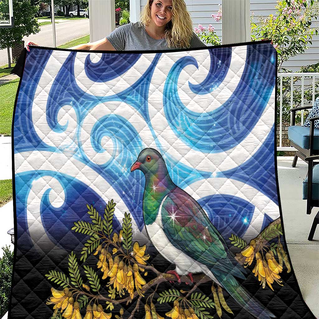 Kekeru New Zealand Matariki Quilt Kukupa Kowhai Maori New Year Blue Version LT14 Blue - Polynesian Pride