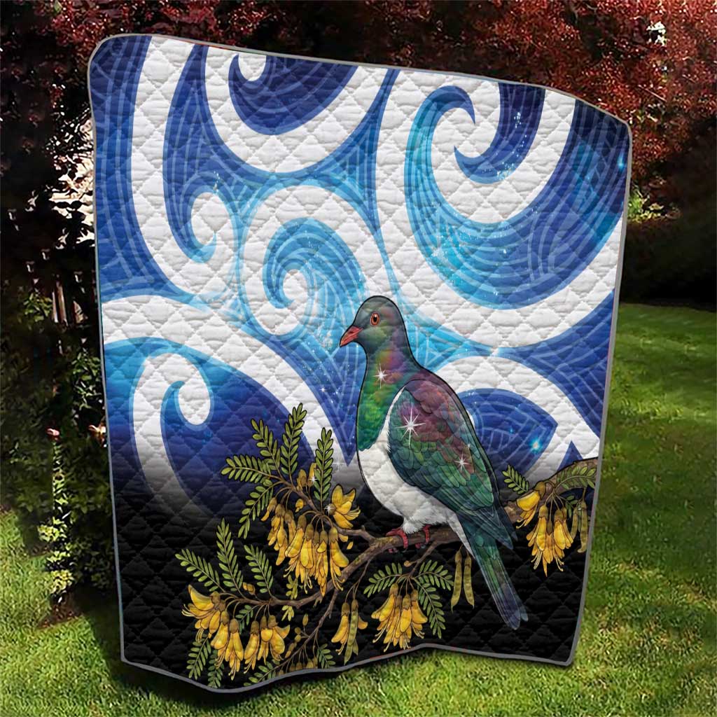 Kekeru New Zealand Matariki Quilt Kukupa Kowhai Maori New Year Blue Version LT14 - Polynesian Pride