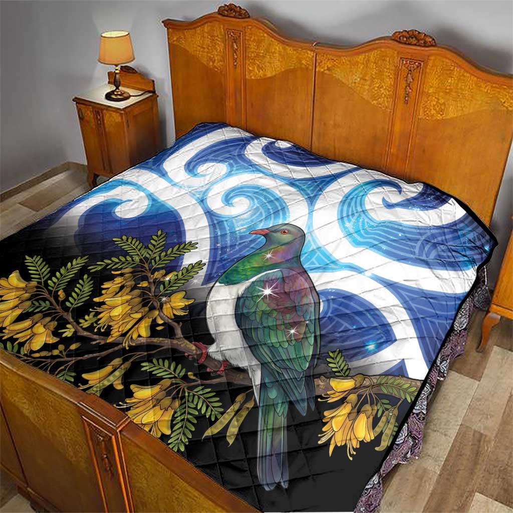 Kekeru New Zealand Matariki Quilt Kukupa Kowhai Maori New Year Blue Version LT14 - Polynesian Pride
