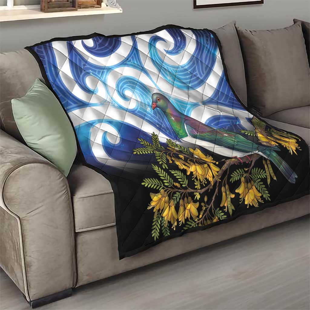 Kekeru New Zealand Matariki Quilt Kukupa Kowhai Maori New Year Blue Version LT14 - Polynesian Pride