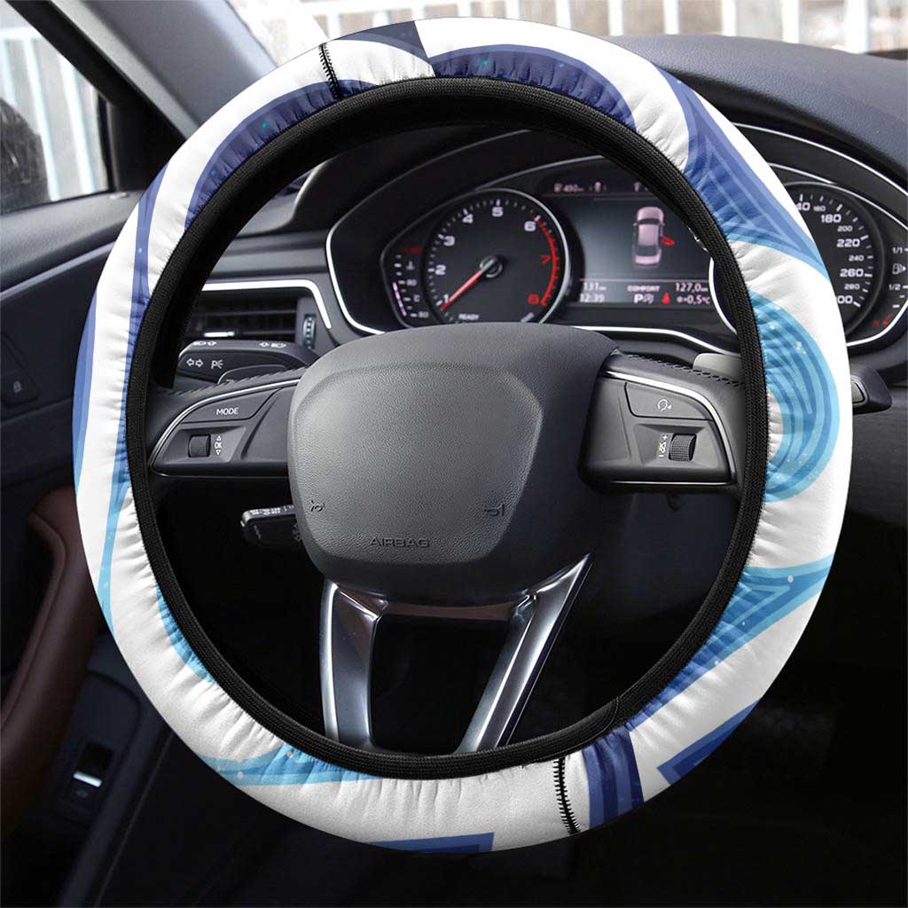 Kekeru New Zealand Matariki Steering Wheel Cover Kukupa Kowhai Maori New Year Blue Version LT14 - Polynesian Pride
