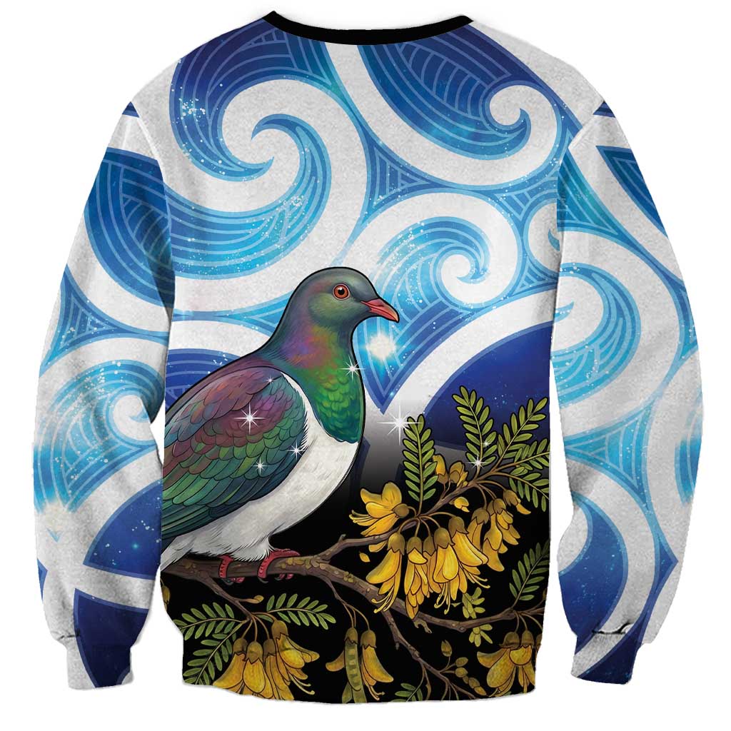Kekeru New Zealand Matariki Sweatshirt Kukupa Kowhai Maori New Year Blue Version LT14 - Polynesian Pride