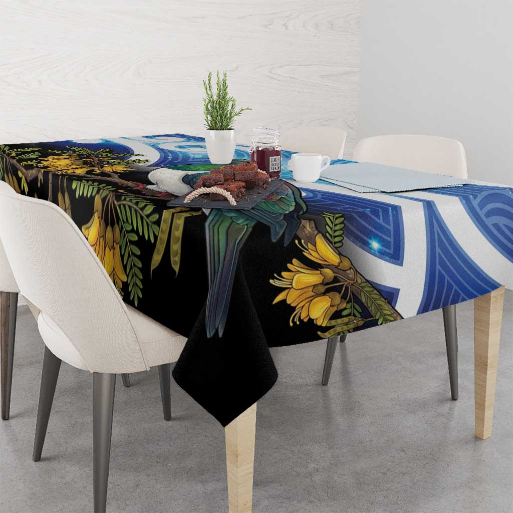 Kekeru New Zealand Matariki Tablecloth Kukupa Kowhai Maori New Year Blue Version LT14 - Polynesian Pride