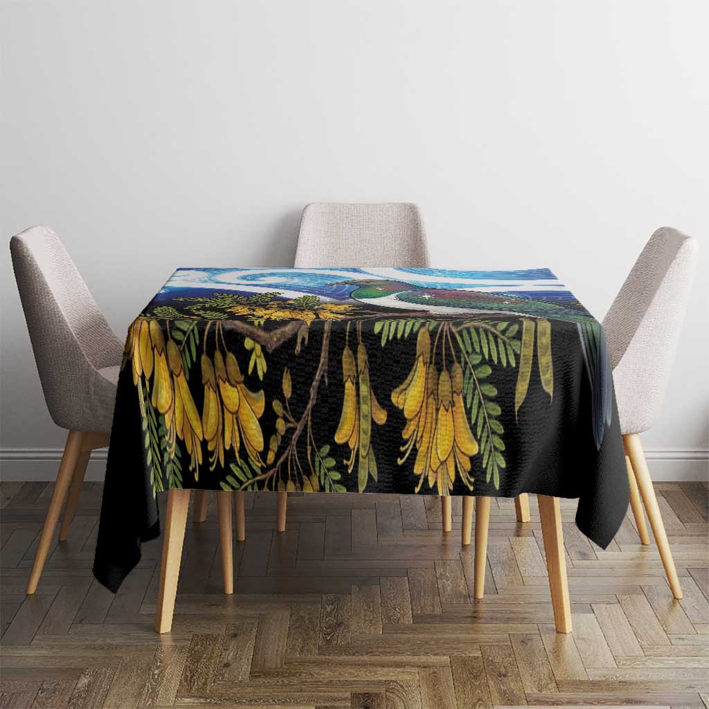 Kekeru New Zealand Matariki Tablecloth Kukupa Kowhai Maori New Year Blue Version LT14 - Polynesian Pride