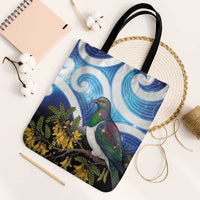 Kekeru New Zealand Matariki Tote Bag Kukupa Kowhai Maori New Year Blue Version LT14 Black Strap One Size Blue - Polynesian Pride