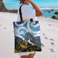 Kekeru New Zealand Matariki Tote Bag Kukupa Kowhai Maori New Year Blue Version LT14 - Polynesian Pride