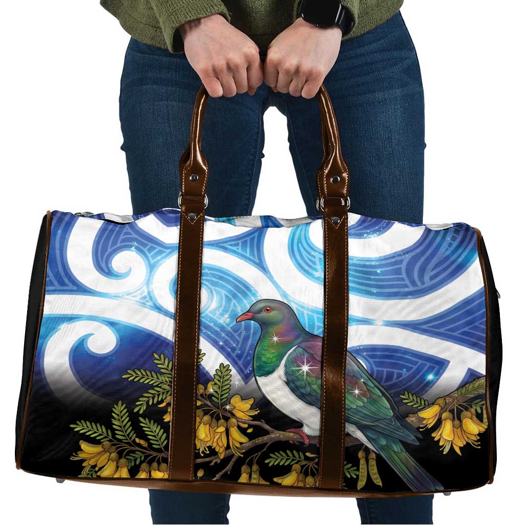 Kekeru New Zealand Matariki Travel Bag Kukupa Kowhai Maori New Year Blue Version LT14 Blue - Polynesian Pride