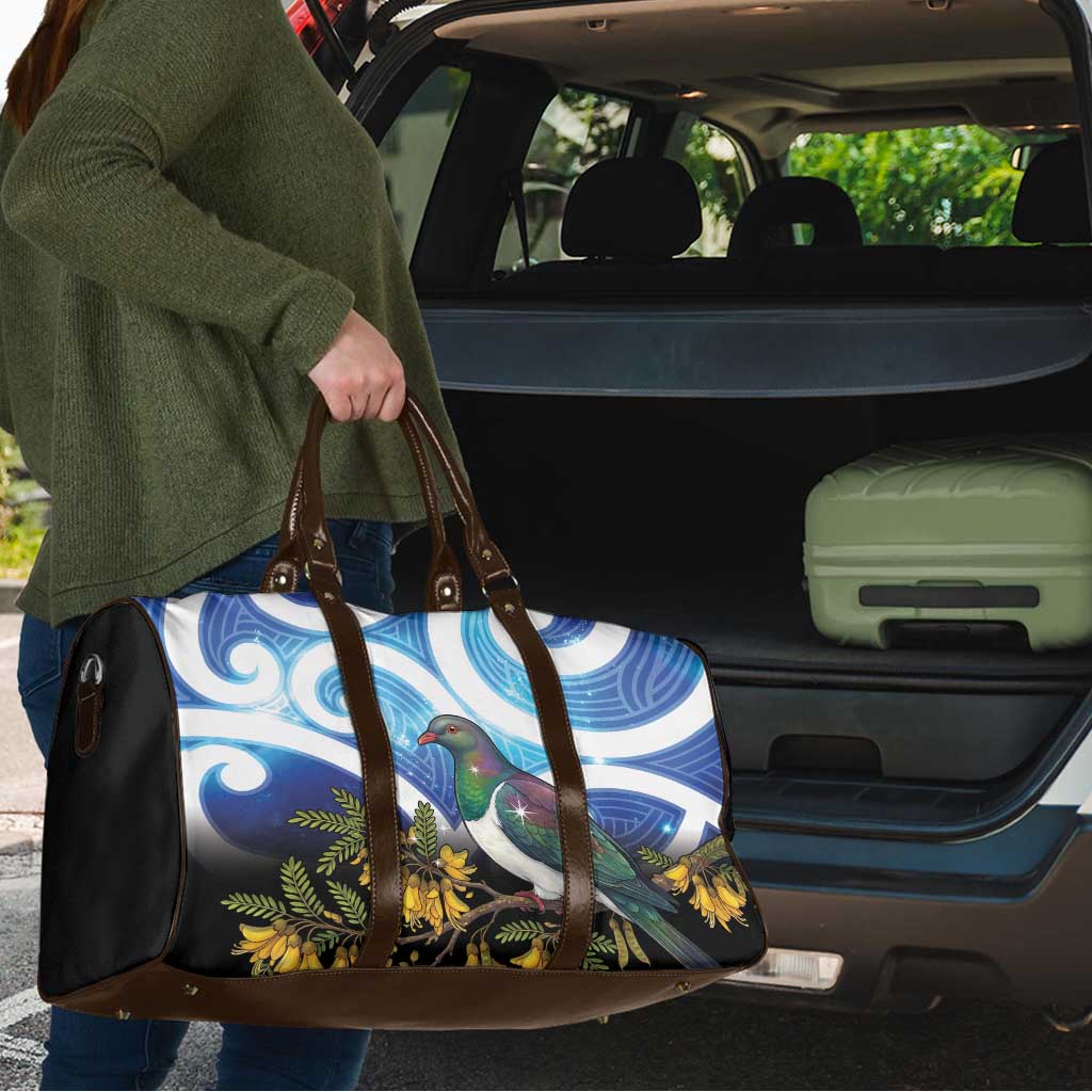 Kekeru New Zealand Matariki Travel Bag Kukupa Kowhai Maori New Year Blue Version LT14 - Polynesian Pride