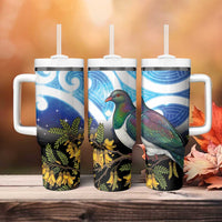 Kekeru New Zealand Matariki Tumbler With Handle Kukupa Kowhai Maori New Year Blue Version LT14 - Polynesian Pride