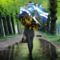 Kekeru New Zealand Matariki Umbrella Kukupa Kowhai Maori New Year Blue Version LT14 - Polynesian Pride