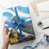 Kekeru New Zealand Matariki Wrapping Paper Kukupa Kowhai Maori New Year Blue Version LT14 - Polynesian Pride